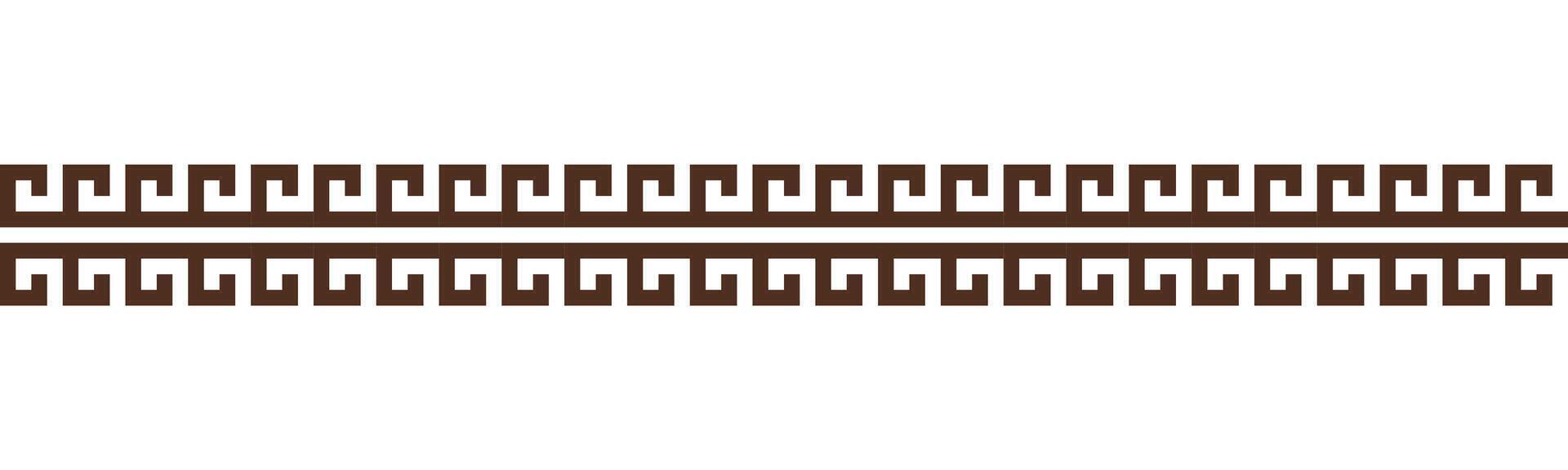 Greek key seamless border pattern, decorative ancient meander, Greece ornament with repeated geometric motifs vector