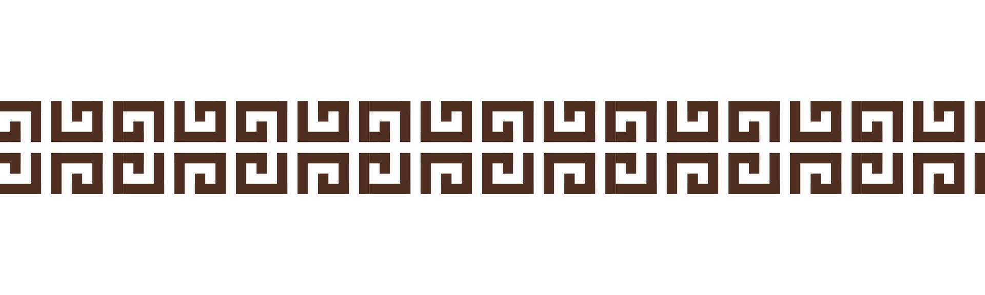Greek key seamless border pattern, decorative ancient meander, Greece ornament with repeated geometric motifs vector