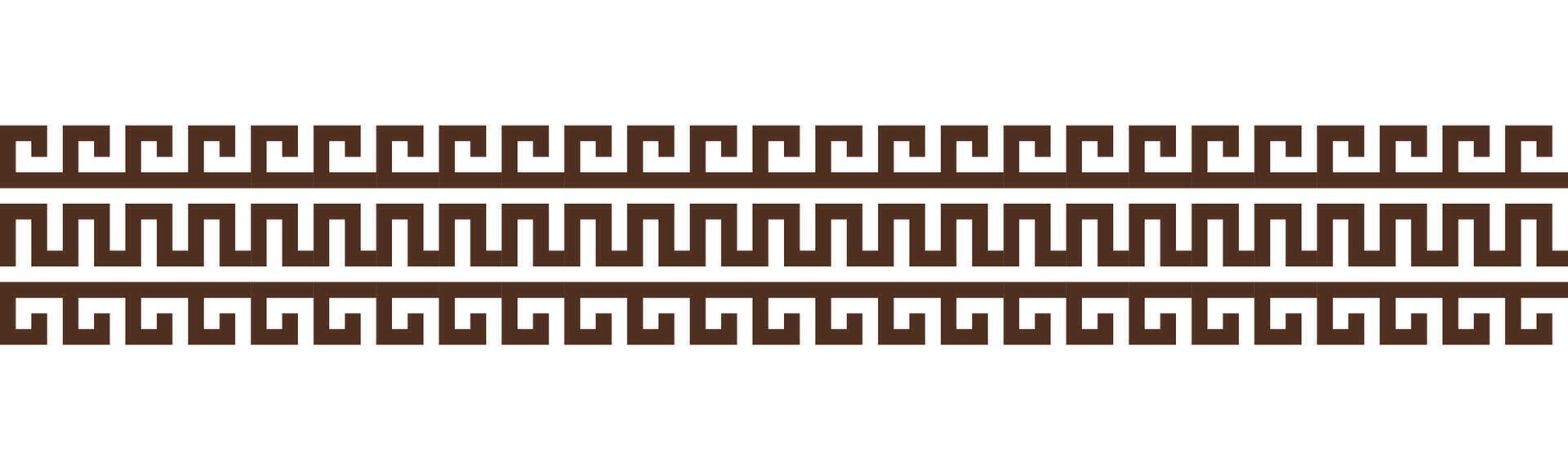 Greek key seamless border pattern. Decorative ancient meander, Greece ornament with repeated geometric motifs. vector