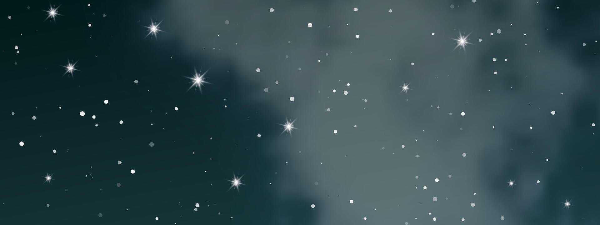 Night sky with clouds and many stars vector