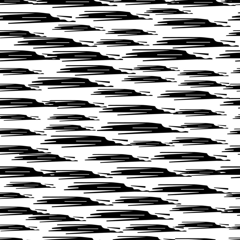 Seamless pattern with black pencil brushstrokes vector