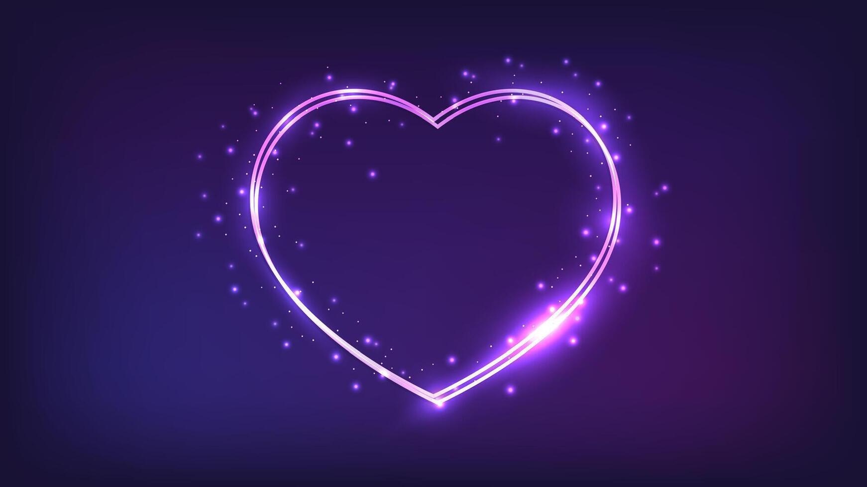 Neon double frame with shining effects vector