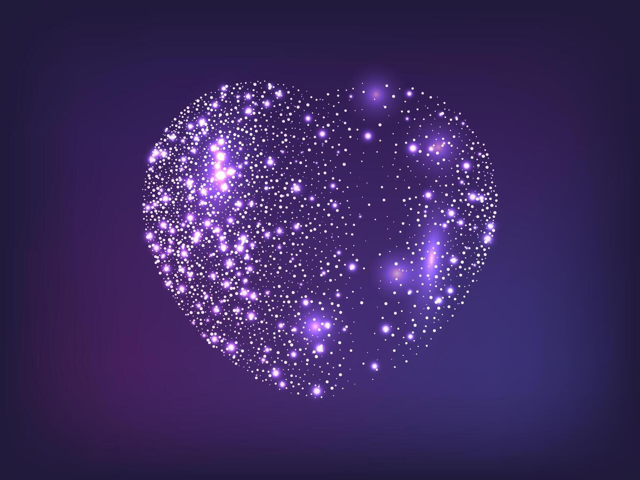 Neon heart on dark background vector