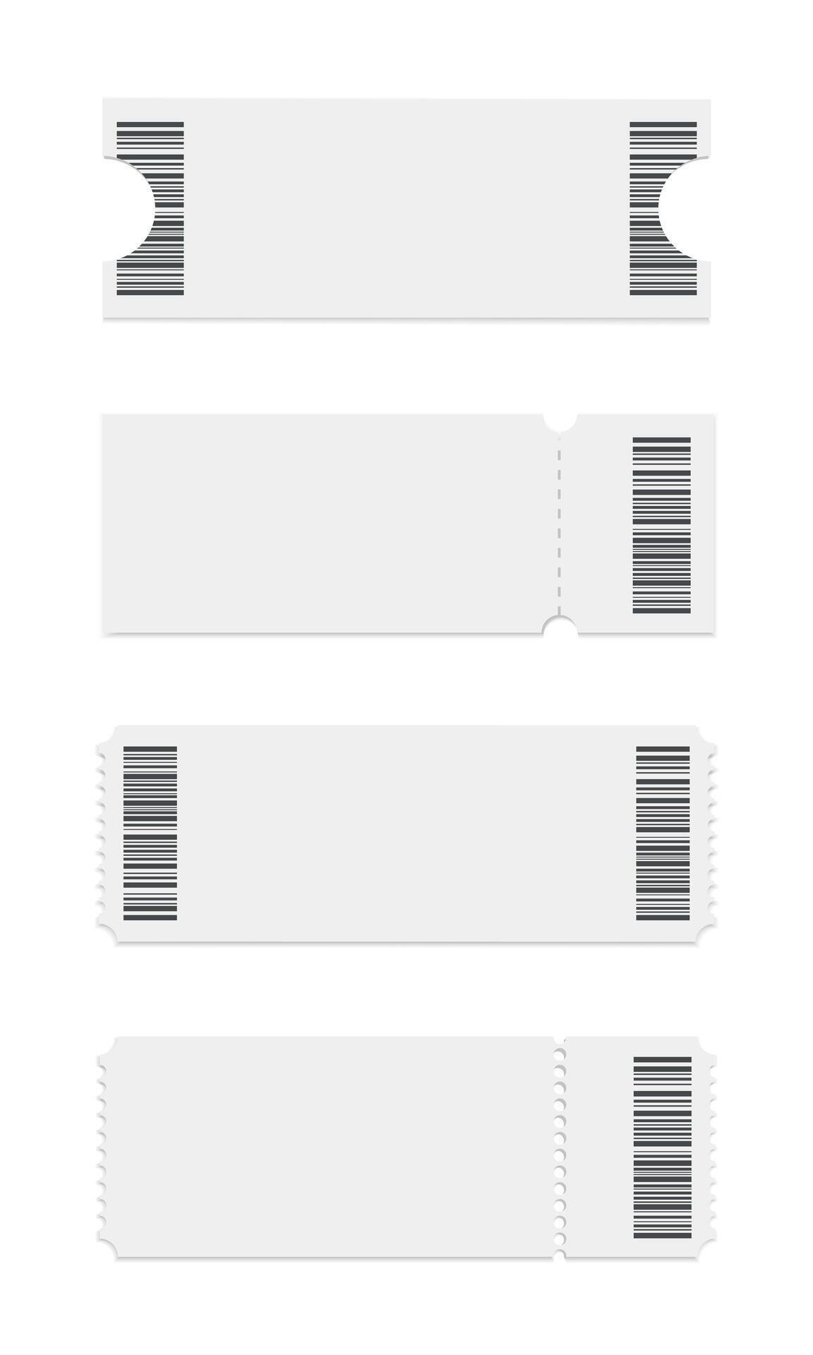 Abstract blank ticket stubs template on white background. Ticket mockup Abstract blank ticket stubs template on white background. Ticket mockup