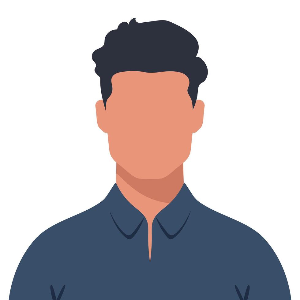 Abstract faceless young man with stylish haircut. Male avatar. illustration vector