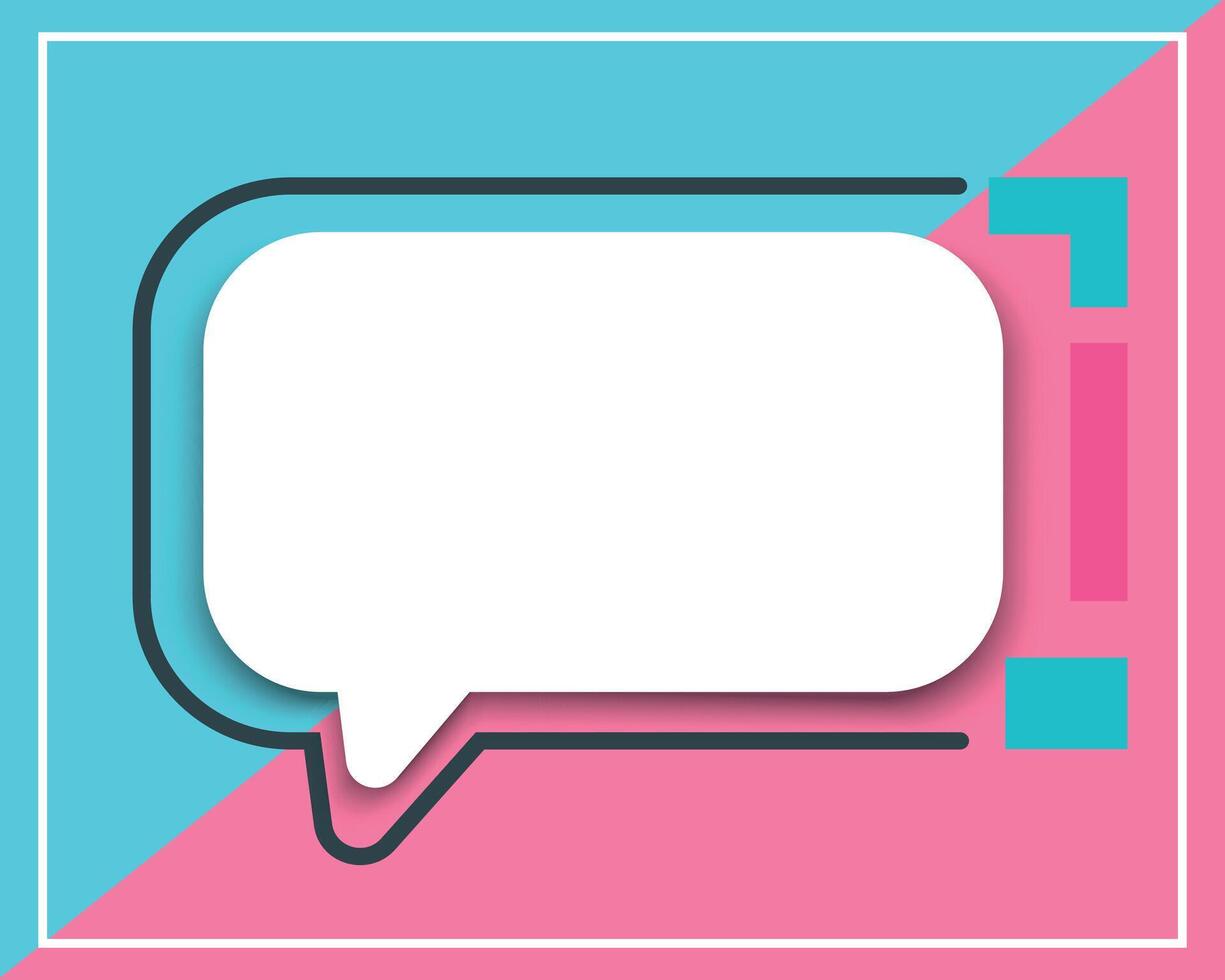Blank quote frame template. Empty speech bubble with space for text. Geometric shapes. illustration vector