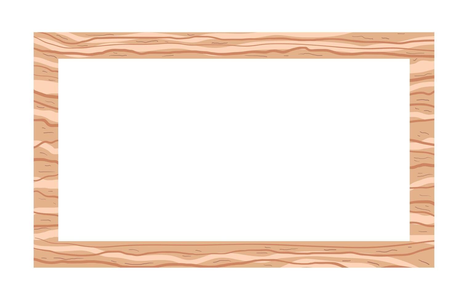 Empty wood frame with a copy space. Hand drawn illustration vector