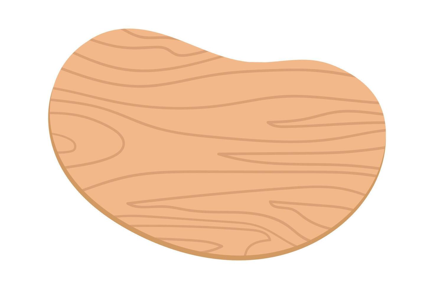 Smooth shaped wooden plank. Hand drawn imitation of a wood material. illustration vector
