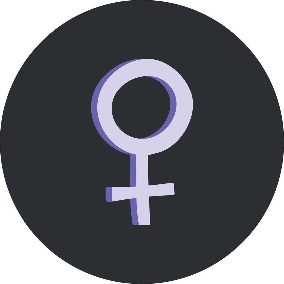 Hand drawn Female gender symbol in a circle. illustration isolated on white background vector