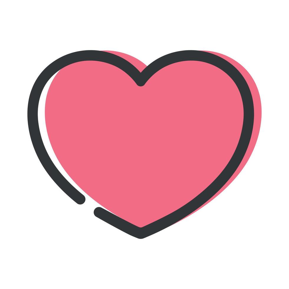 Heart line icon. Heart outline isolated on white background. illustration vector