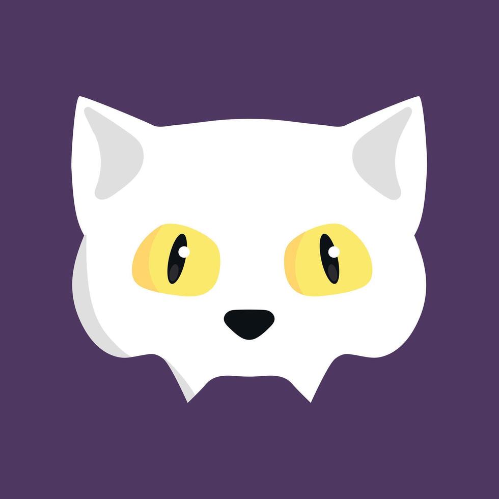 Cat skull with yellow eyes. illustration vector