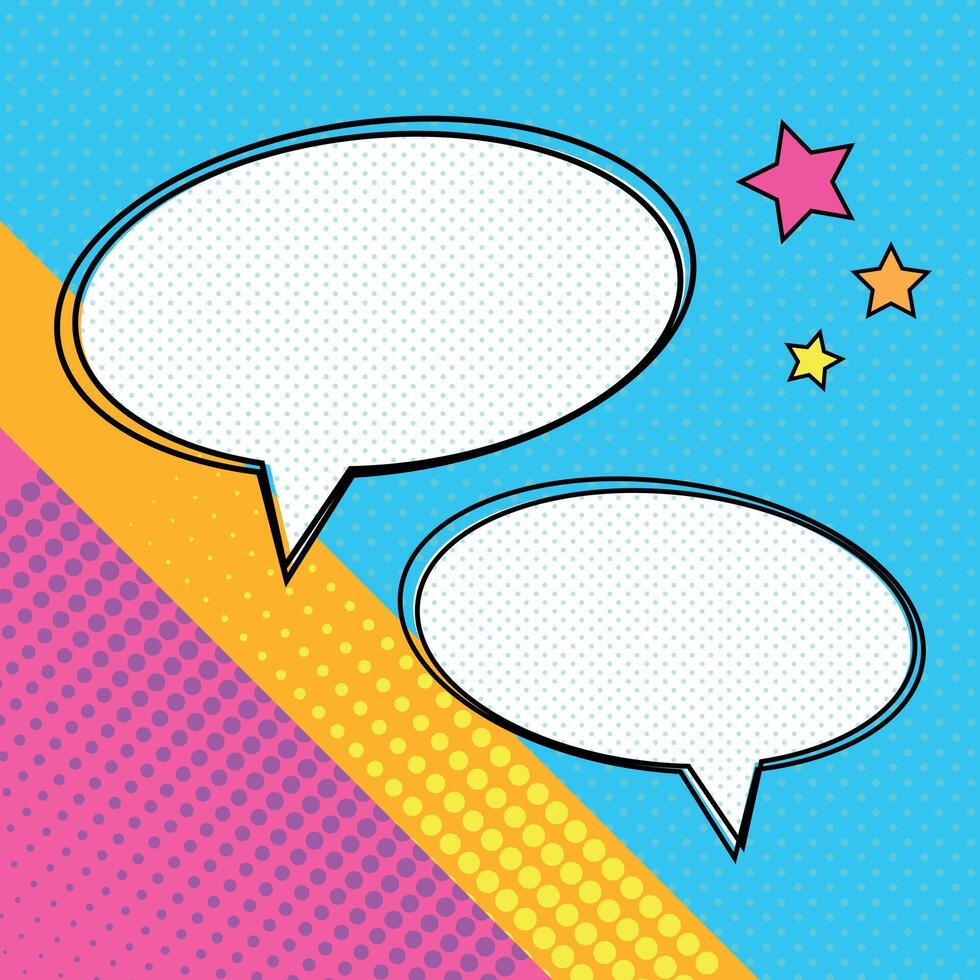 Pop art style template with speech bubbles. illustration vector