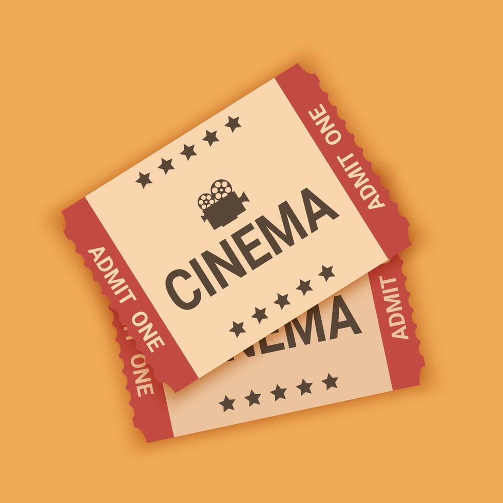 Retro vintage cinema tickets. Cinema tickets template. illustration in flat style vector