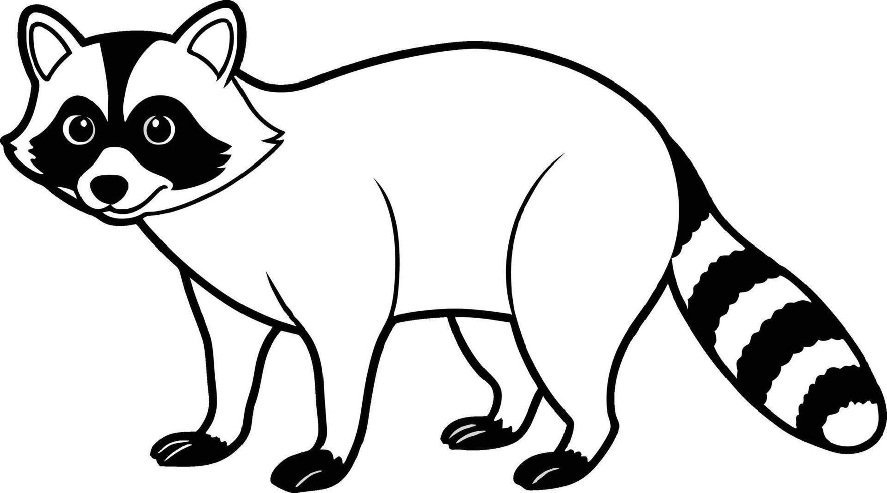 raccoon outline illustration eps 10 vector