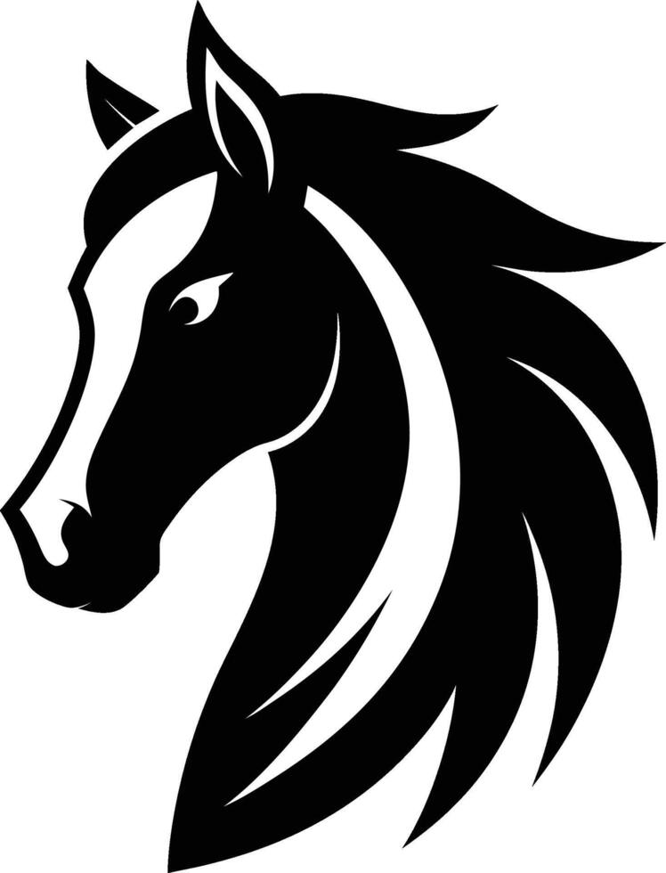 horse head logo design silhouette vector