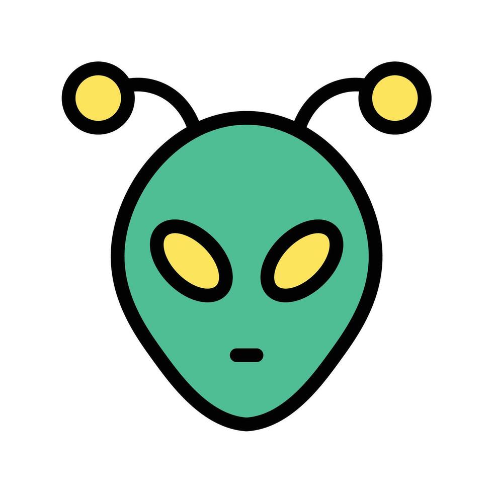 Alien Icon Extraterrestrial Design in Flat Lineal Color Style vector
