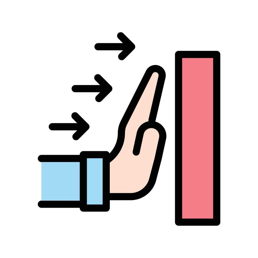 Self Push Icon Motivational Design in Flat Lineal Color Style vector