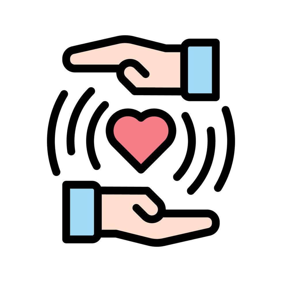 Compassion Icon Embodying Empathy in Flat Lineal Color Style vector