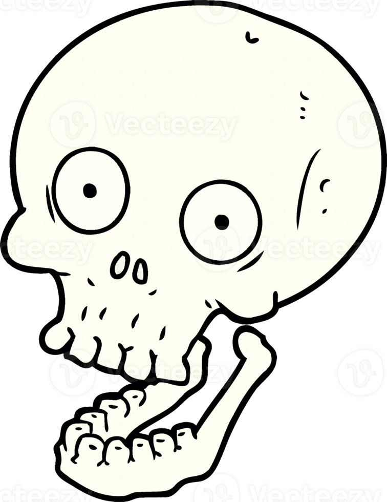 cartoon skull with open mouth clipart png
