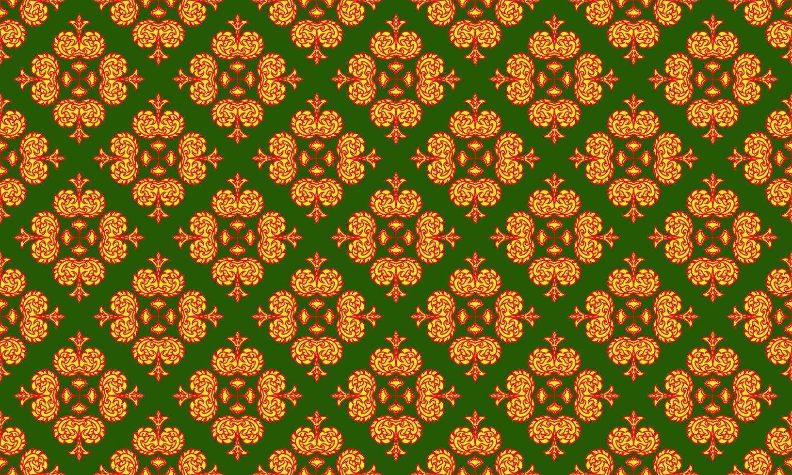 Abstract floral seamless Thai pattern. yellow and green modern shape for design porcelain chinaware ceramic tile ceiling design texture wall paper and fabric. vector