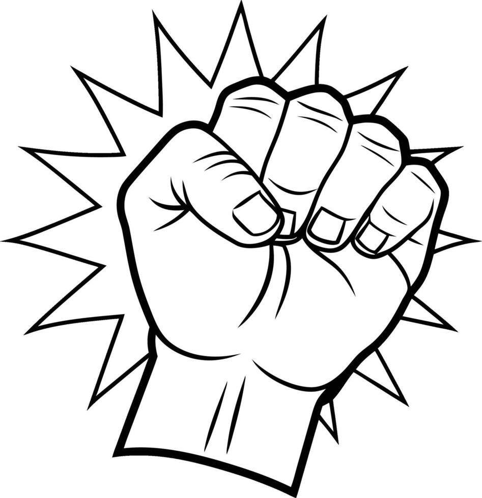 human fist punch concept vector