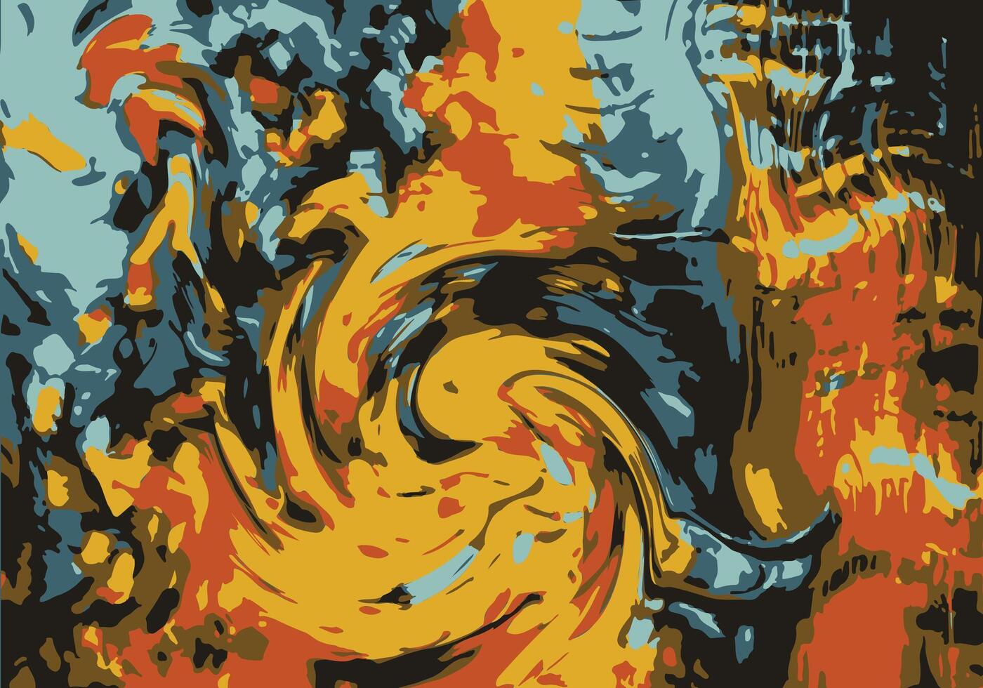 Abstract color painting. Illustration swirl brushstroke technique for background design. vector