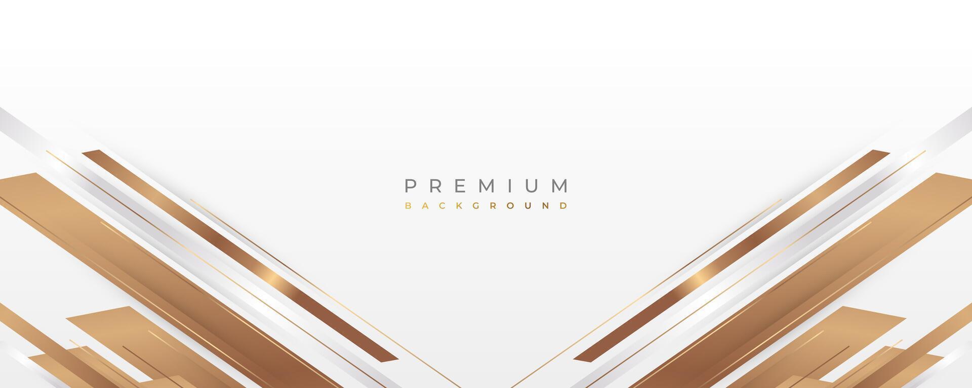 Luxury White and Gold Background with Golden Lines and Paper Cut Style. Premium Gray and Gold Background for Award, Nomination, Ceremony, Formal Invitation or Certificate Design vector
