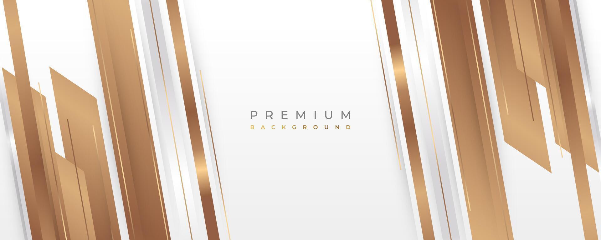 Luxury White and Gold Background with Golden Lines and Paper Cut Style. Premium Gray and Gold Background for Award, Nomination, Ceremony, Formal Invitation or Certificate Design vector