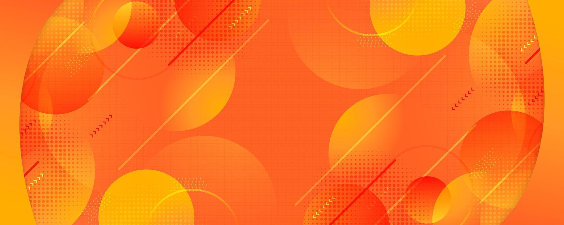 Abstract Orange Gradient Background with Geometric and Circular Elements. Creative and Dynamic Banner Design vector