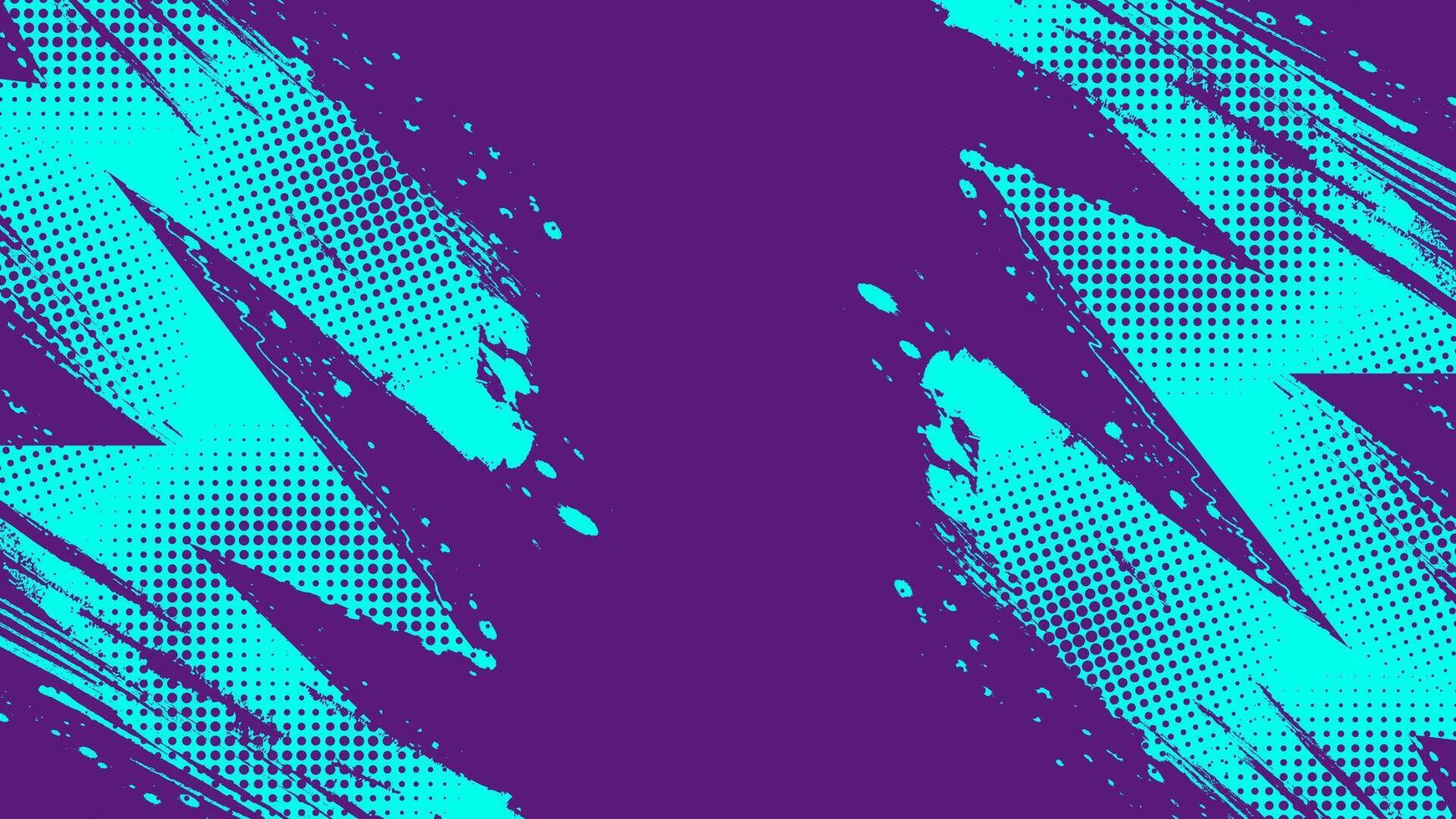 Abstract Sports Background with Blue and Purple Brush Texture and Halftone Effect. Grunge Background for Banner or Poster Design vector