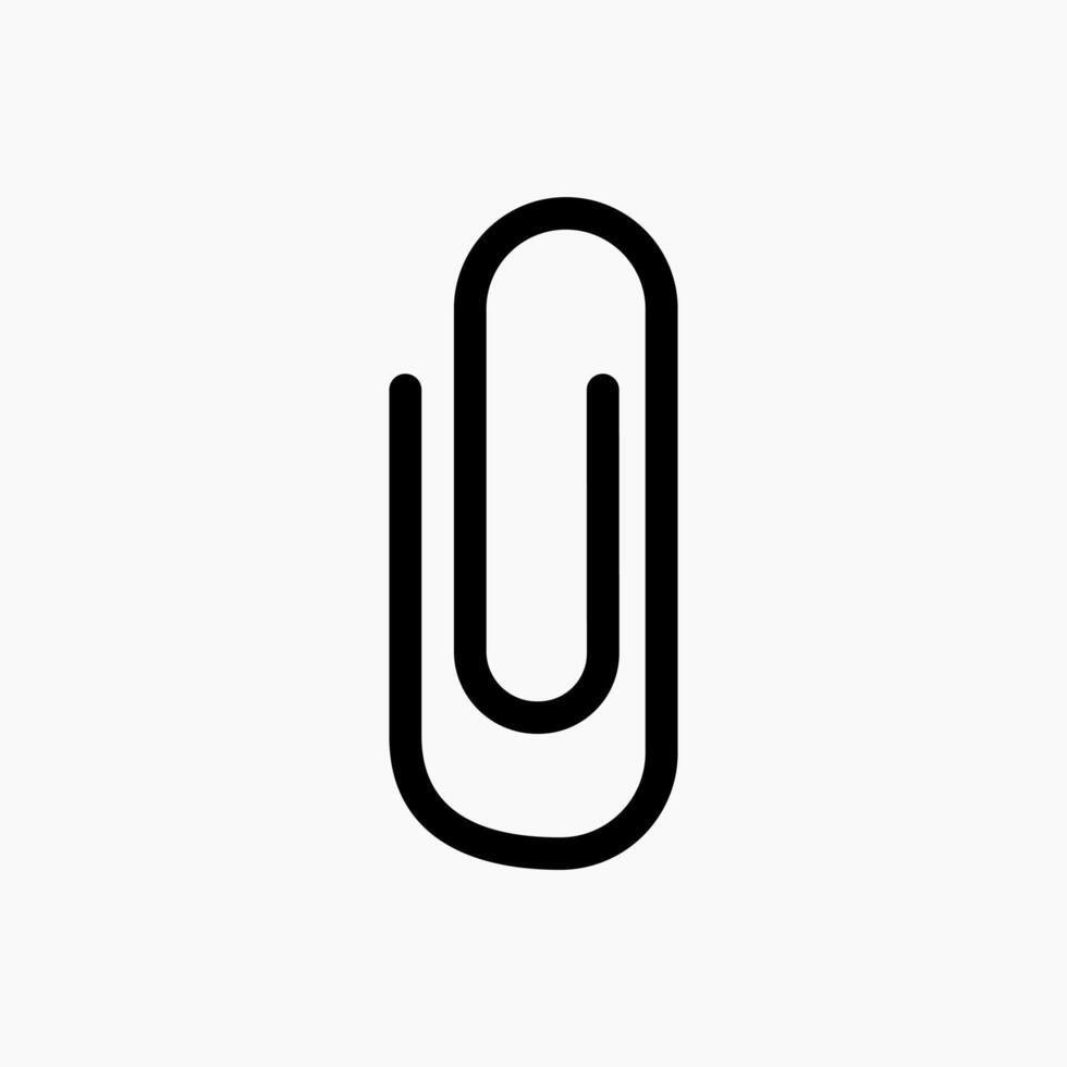 Paper clip icon. Attach symbol. Fastener sign. Office clamp illustration. Paper clip pictogram. vector