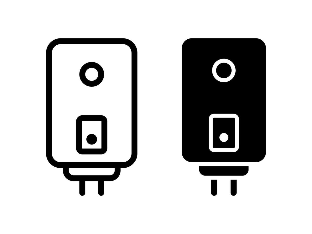 Boiler icon. Water heater simple symbol. Energy system illustration. Thermal system sign. vector