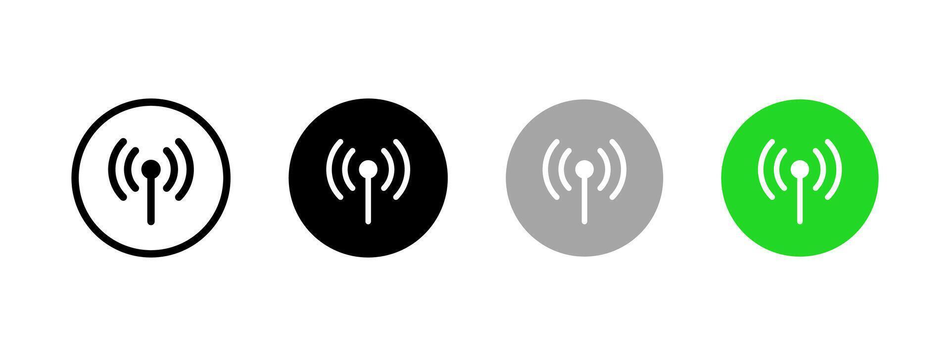 Hotspot buttons icon set. Wi-Fi connection status for mobile phone. Antennae symbol. Digital wireless network illustration. Modem mode sign. vector