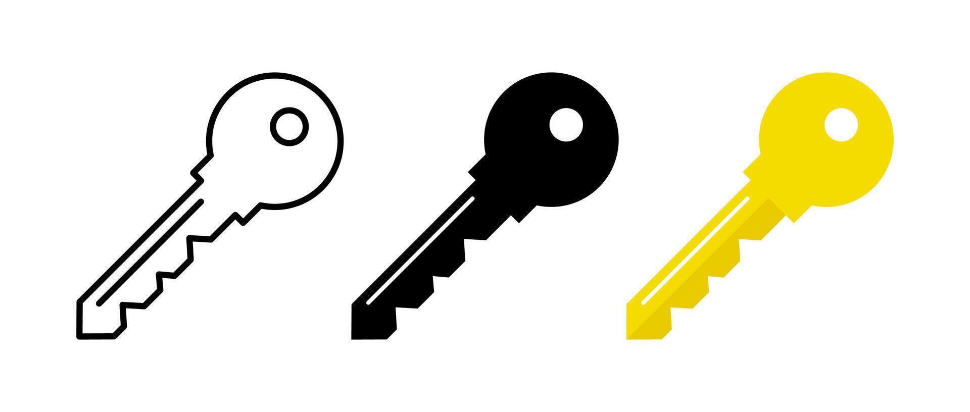Key icon set. Access symbol. House key illustration. Real estate pictogram. Realtor sign. vector