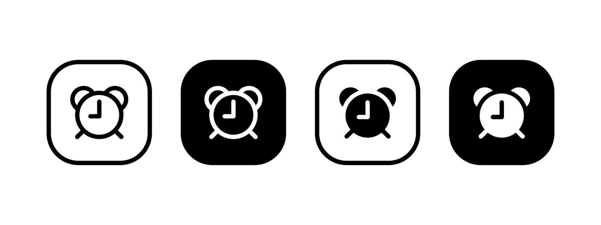 Alarm clock button. Timer symbol. Retro time watches illustration. Deadline icon. vector