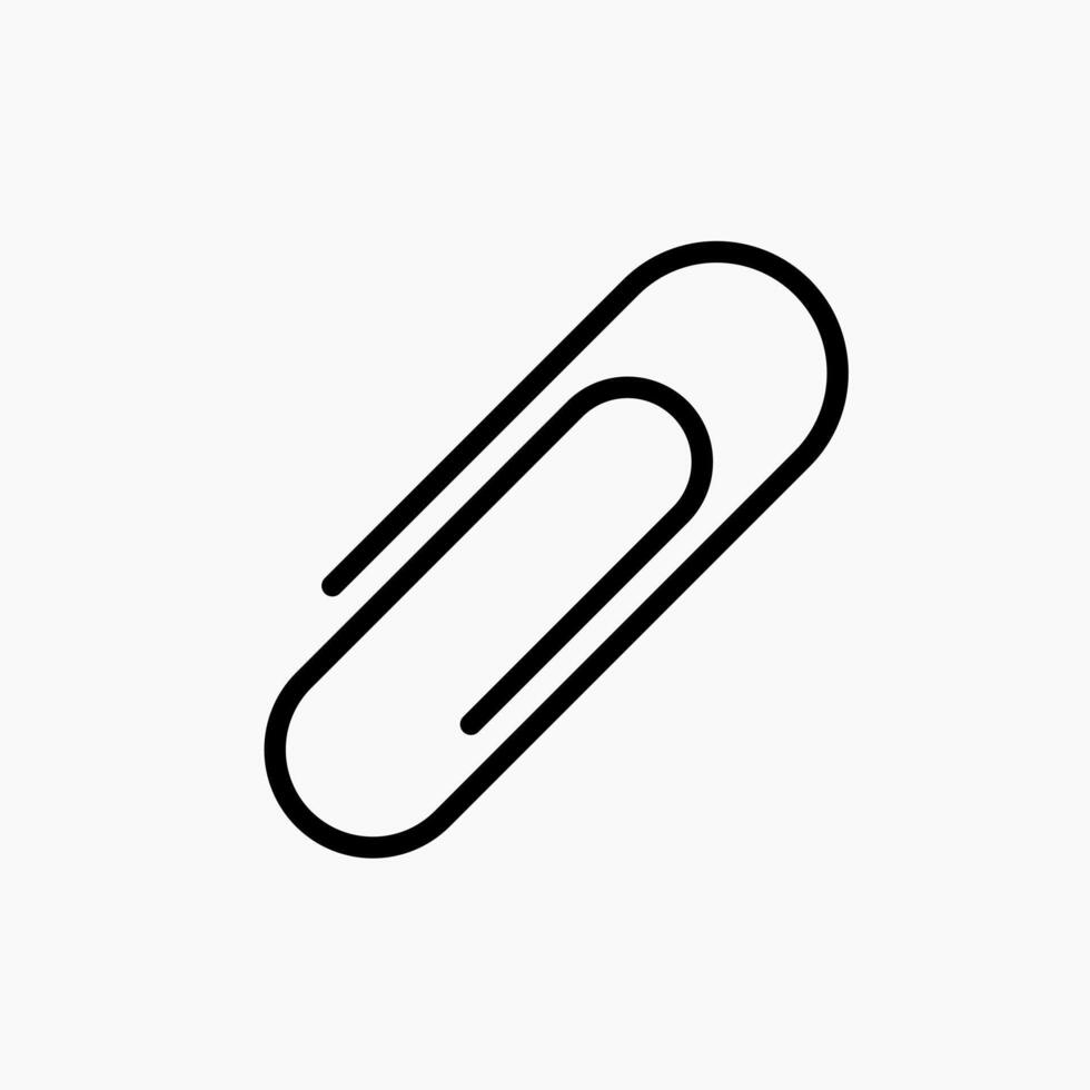 Paper clip icon. Attach button. Fastener symbol. Office clamp illustration. Paper clip pictogram. vector
