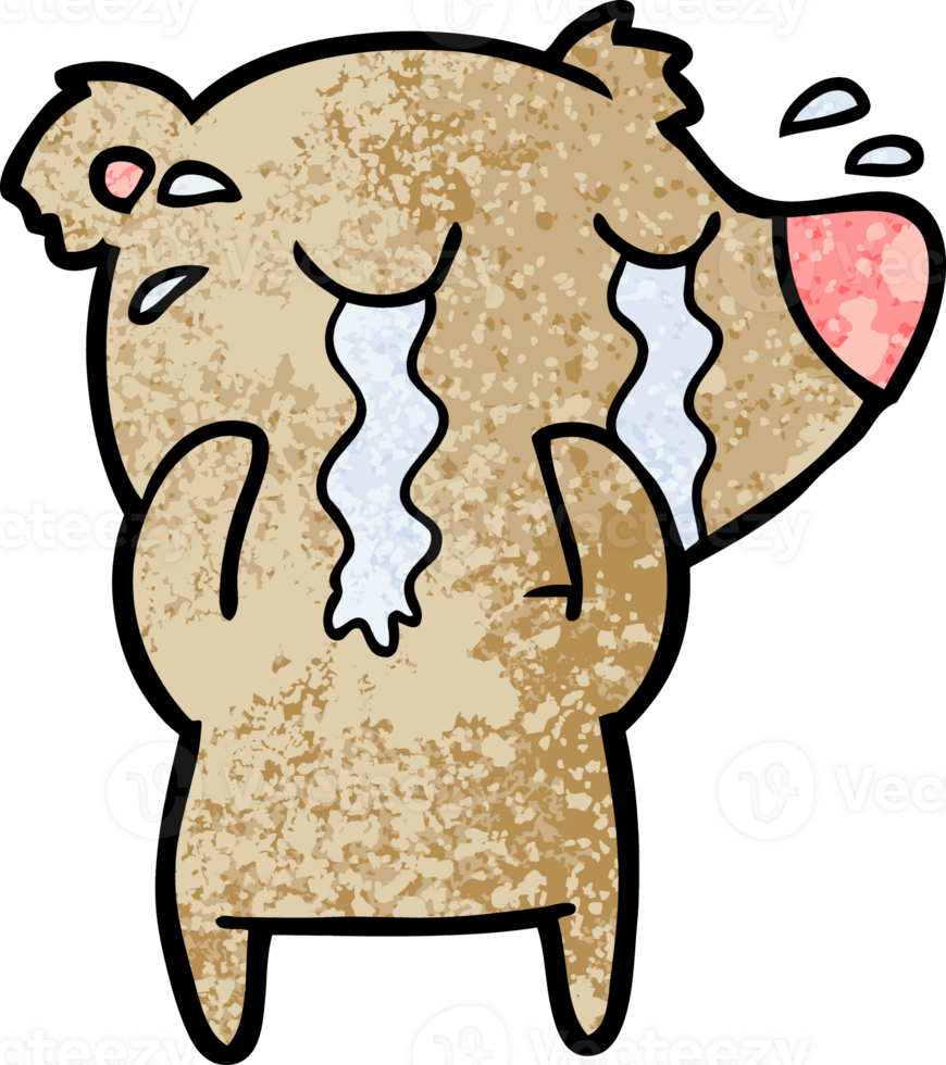 cartoon crying bear drawing png