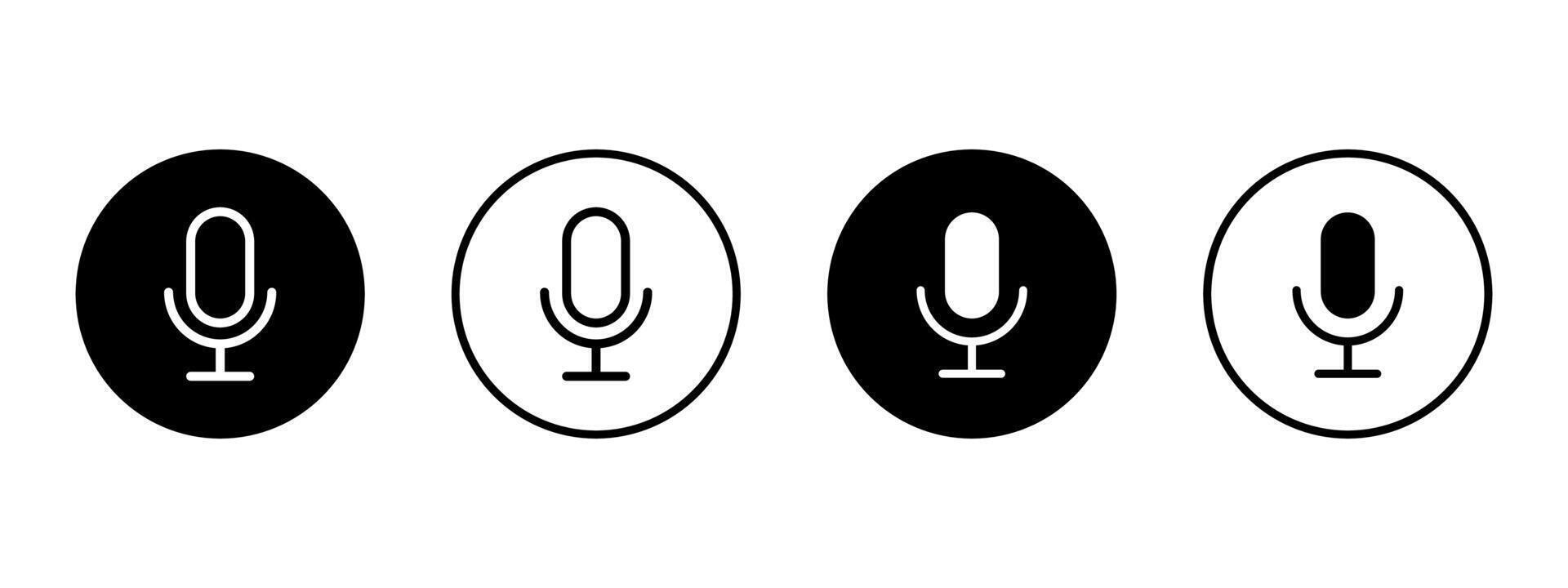 Microphone icon. Sound record button. Voice symbol. Podcast speaker illustration. Audio equipment sing. vector