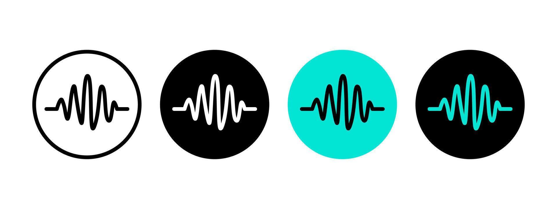 Voice assistant icon set. Voice recognition symbol. Audio wave illustration. Sound frequency sign. Noise icon. Sound scanner. vector