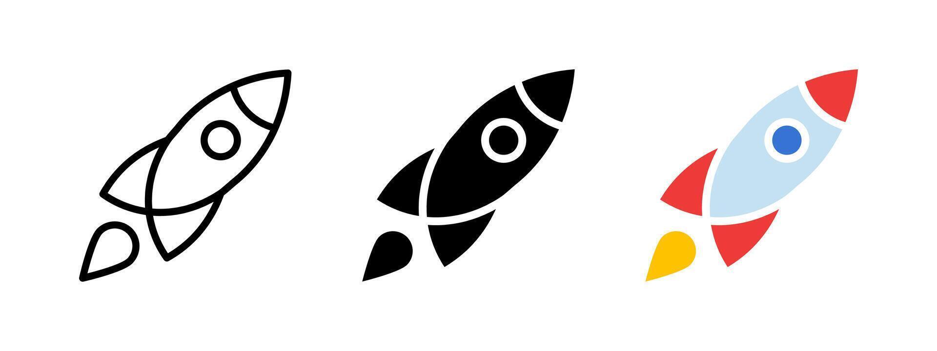Rocket icon. Startup symbol. Business launch illustration. Space technology sign. vector