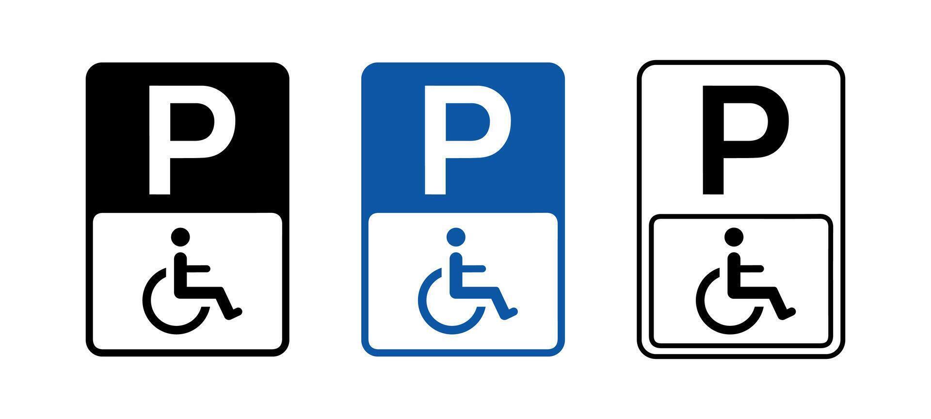 Handicap parking sign. Disabled parking. Wheelchair illustration. vector