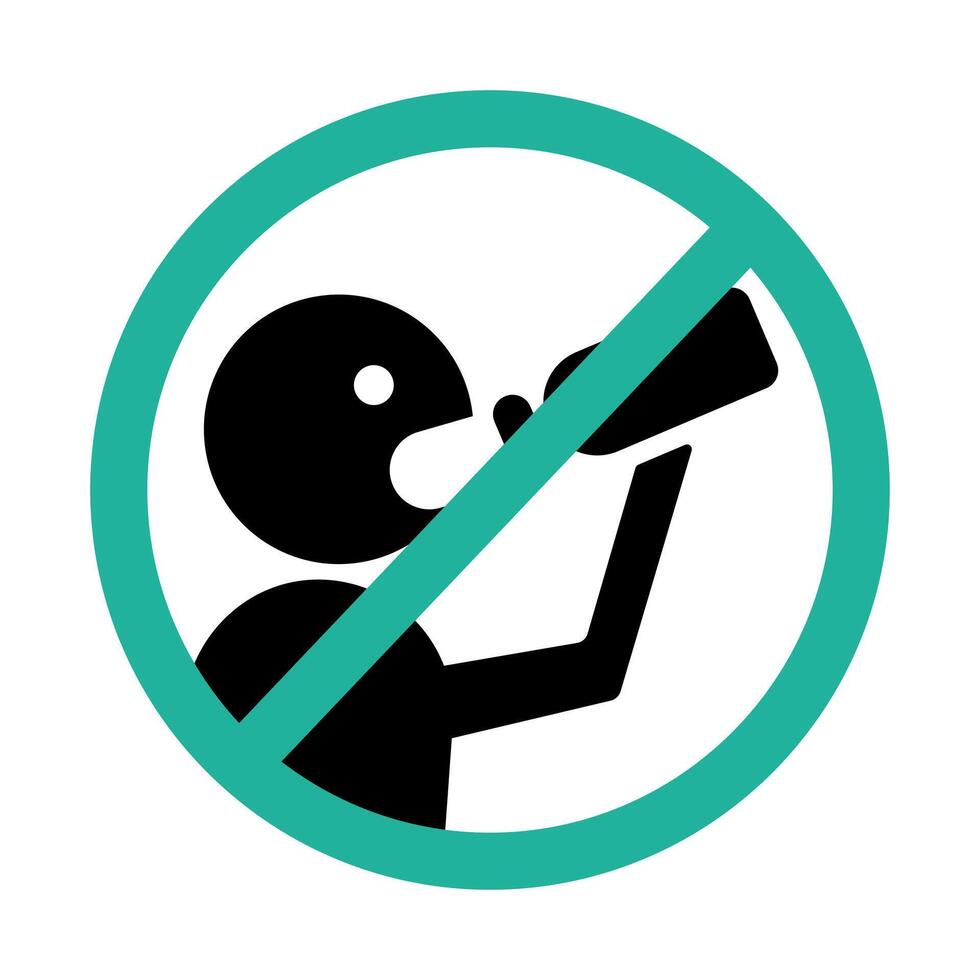 Don't swallow icon. Do not drink illustration. Warning sign for cosmetic and domestic products. vector