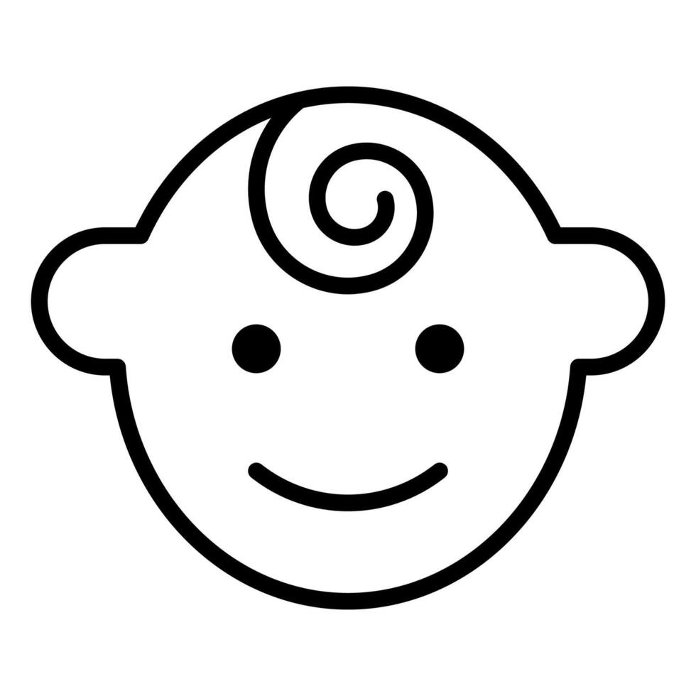 Baby boy icon. Baby face symbol. Cute child illustration. Toddler's head sign. vector