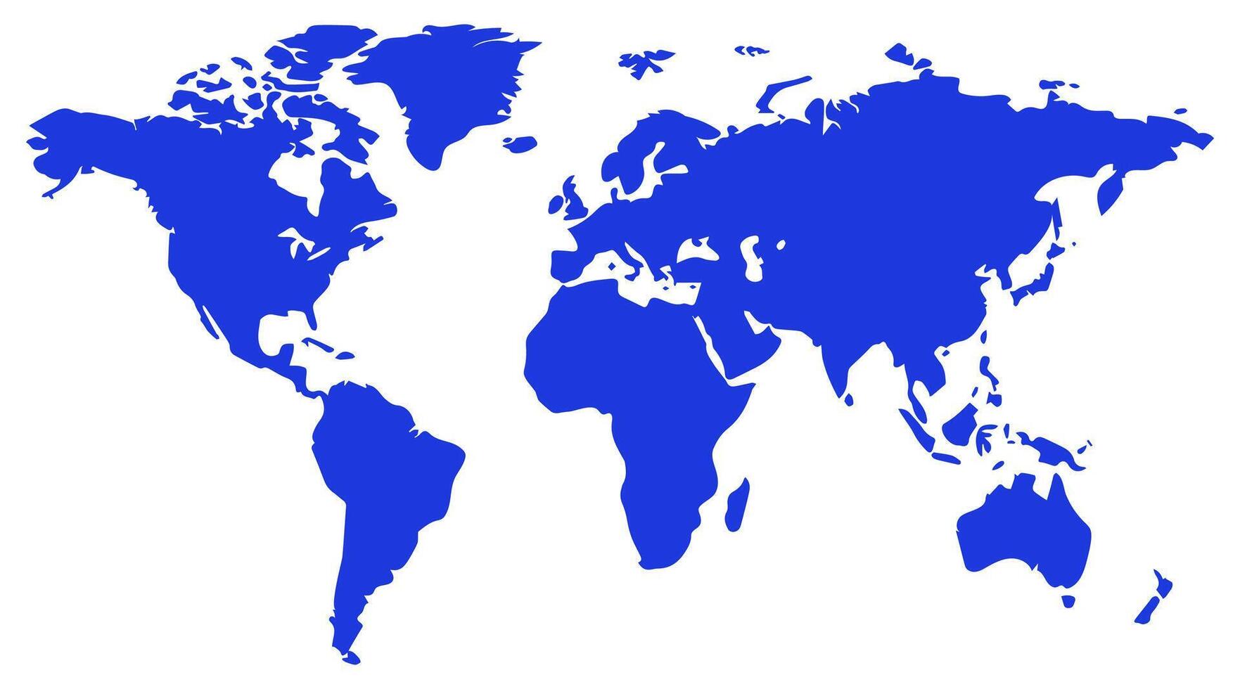 Blue world map illustration. Monochrome global Earth map. Cartography background. Atlas silhouette wallpaper. vector