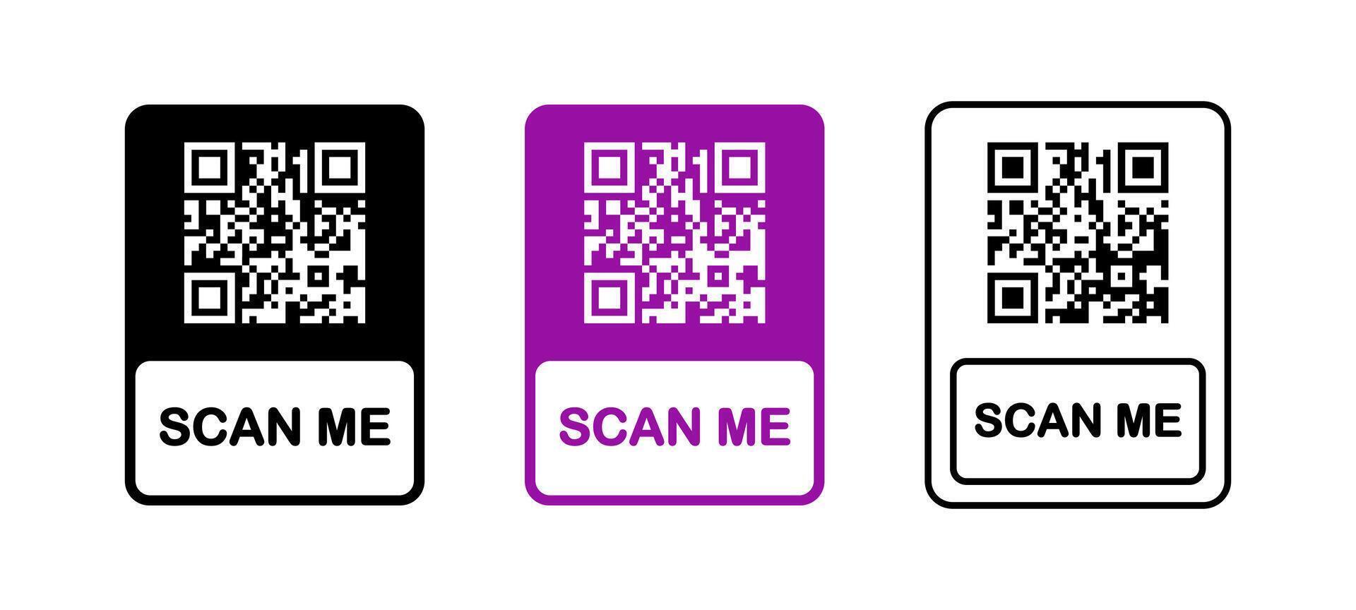 QR scanner label. QR code icon. Scan me qr-code illustration. 46930480 ...
