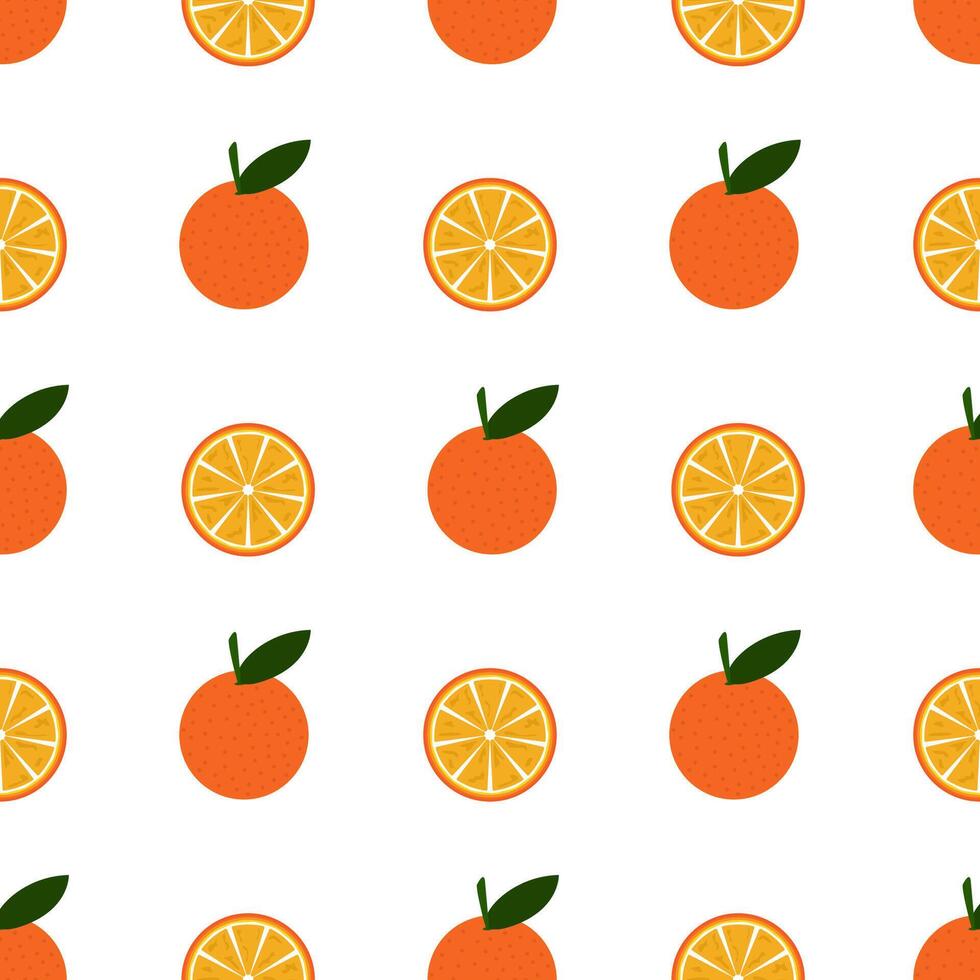 Oranges seamless pattern. Tropical fruits texture wallpaper. Retro vintage summer texture for clothes fabric design. vector