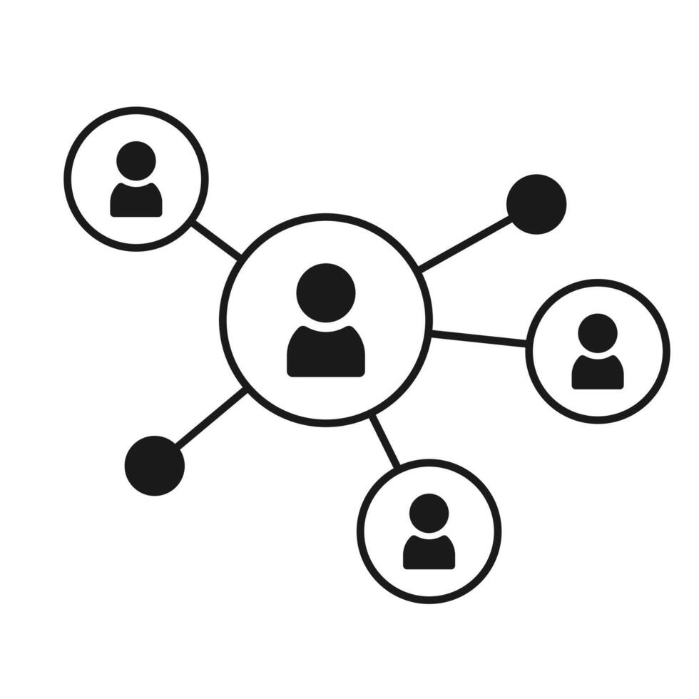 Network or community icon. Business connection illustration. Social Media pictogram. Global marketing web symbol. vector