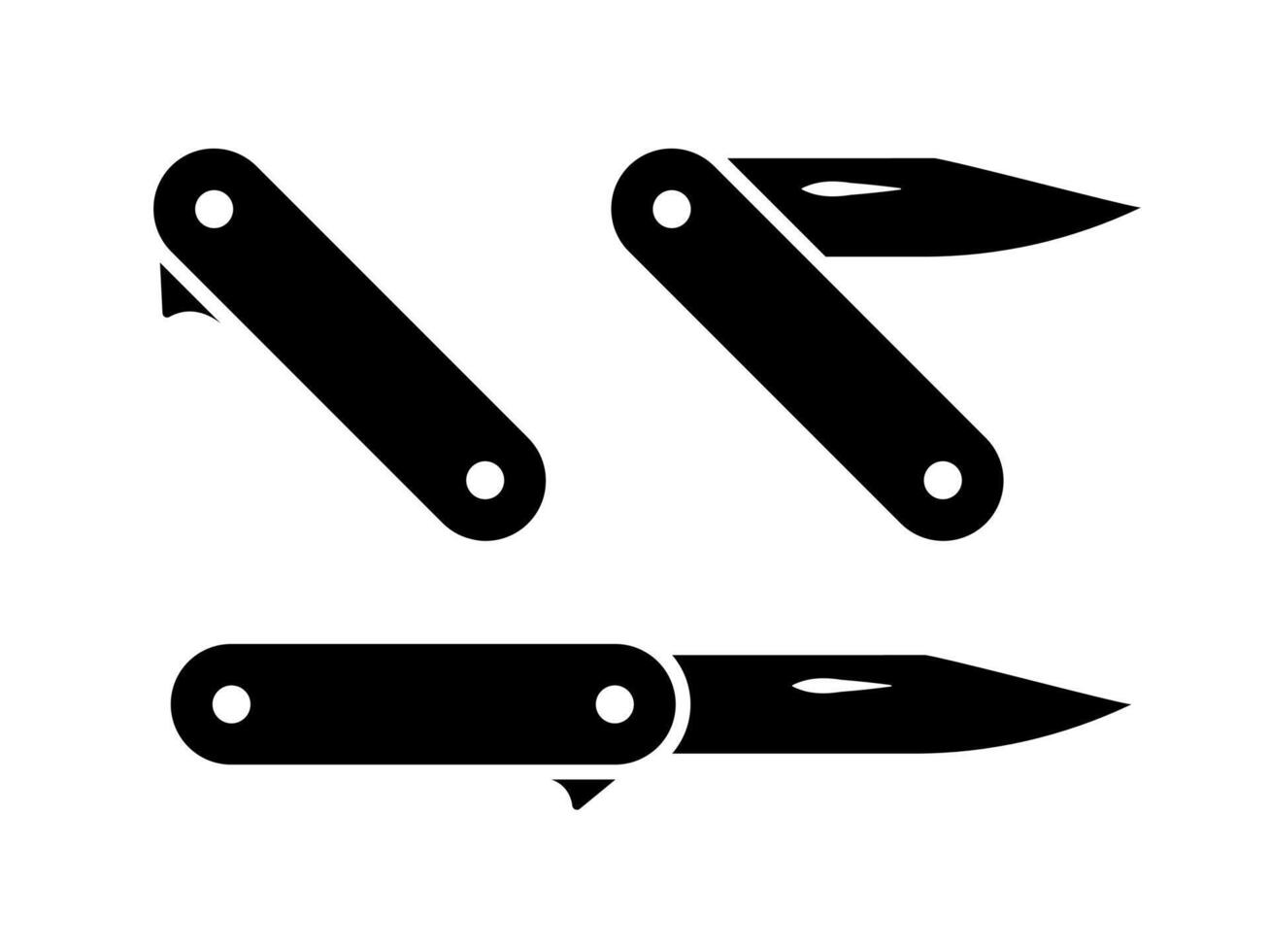 Folding knife icon. Pocket knife illustration. Sharp blade opener symbol. Camping equipment icon. vector