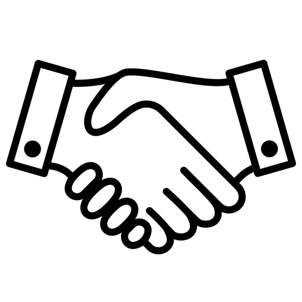 Handshake icon. Partnership and cooperation symbol. Teamplay and teamwork illustration. Agreement, contract or deal icon. vector