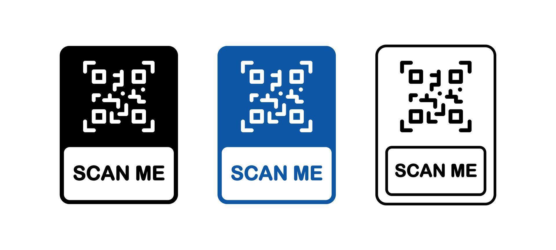 Scan me label. QR code icon. Scan me qr-code illustration. 46930680 ...